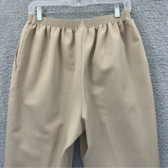Vintage Alfred Dunner Pull On Elastic Straight Leg Pants Beige Women's Size 14 - Picture 4 of 9